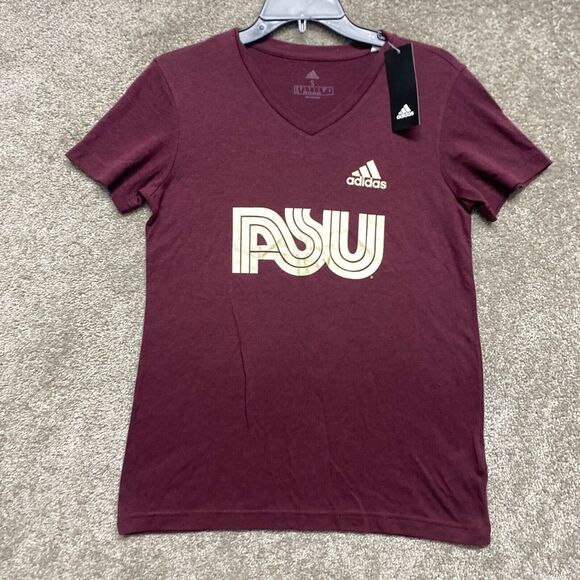 Arizona State Sun Devils Shirt Womens Small Red Maroon Short Sleeve Retro Logo - Picture 2 of 15